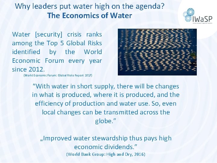 Why leaders put water high on the agenda? The Economics of Water [security] crisis