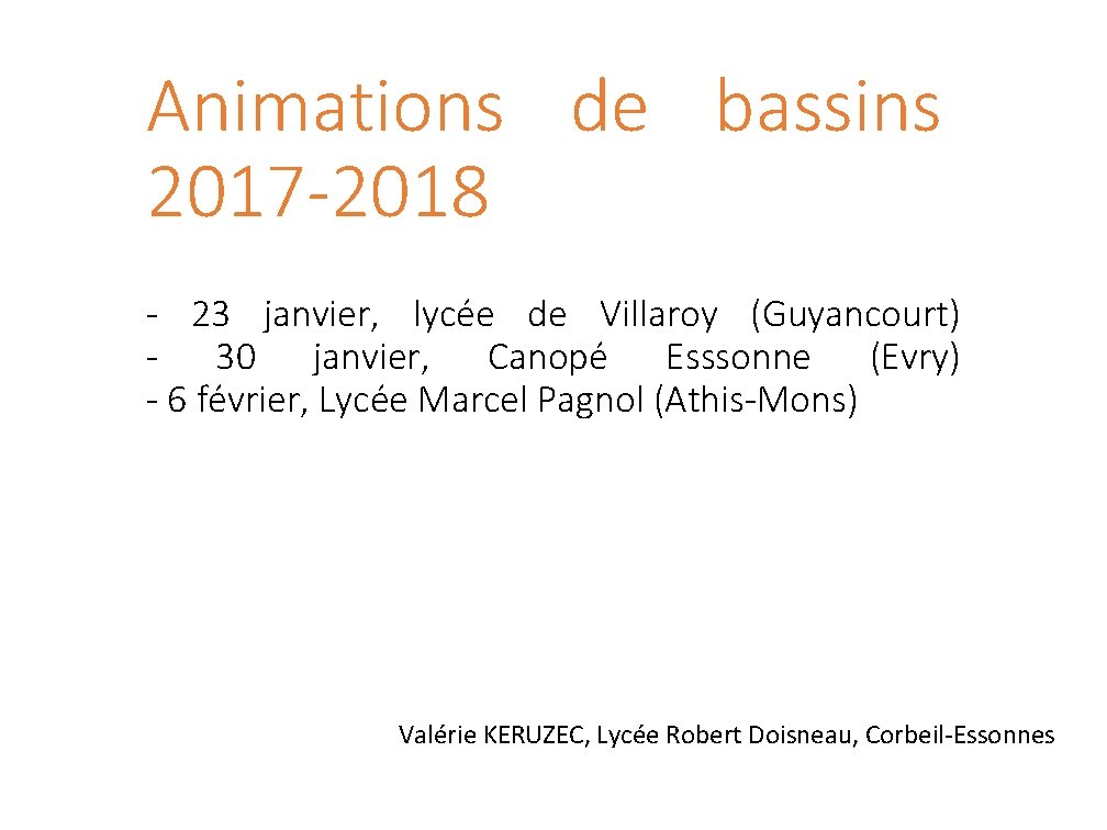 Animations de bassins 2017 -2018 - 23 janvier, lycée de Villaroy (Guyancourt) - 30