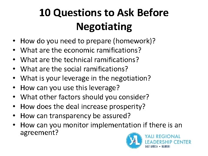 10 Questions to Ask Before Negotiating • • • How do you need to