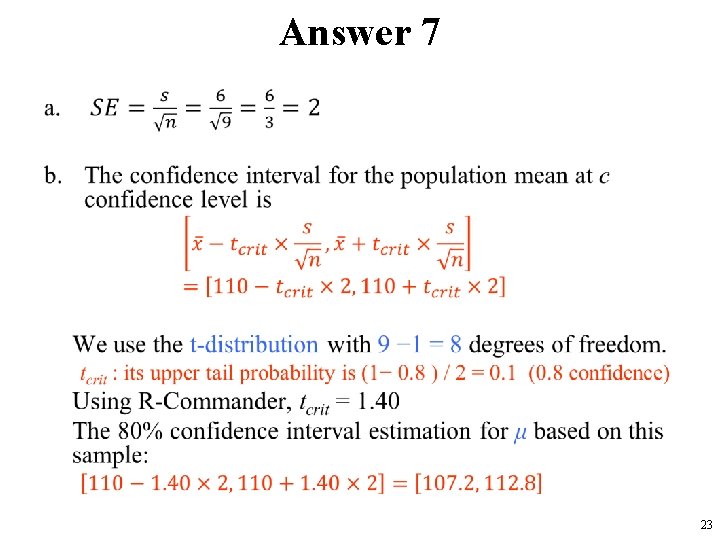 Answer 7 • 23 