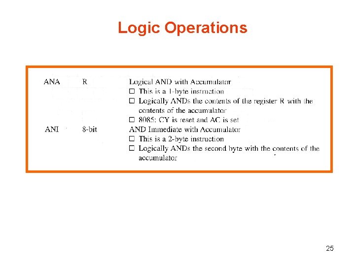 Logic Operations 25 