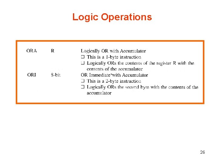 Logic Operations 26 