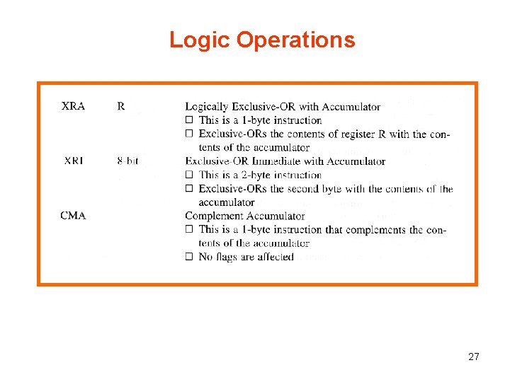 Logic Operations 27 