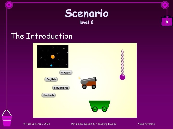 Scenario level 0 8 The Introduction Virtual University 2004 Mutimedia Support for Teaching Physics