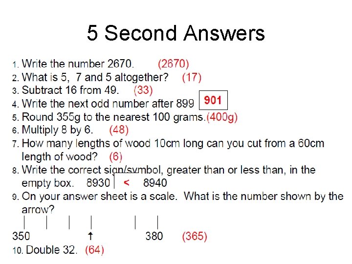5 Second Answers 