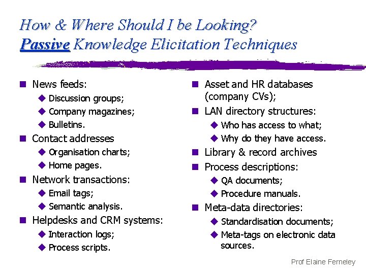 How & Where Should I be Looking? Passive Knowledge Elicitation Techniques n News feeds: How & Where Should I be Looking? Passive Knowledge Elicitation Techniques n News feeds: