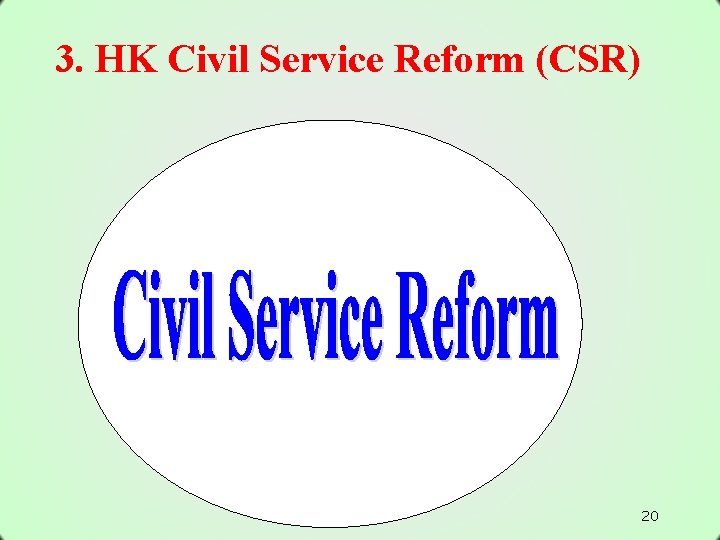 3. HK Civil Service Reform (CSR) 20 