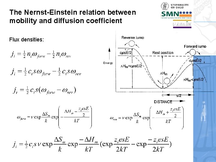 The Nernst-Einstein relation between mobility and diffusion coefficient Flux densities: Energy 
