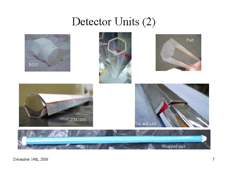 Detector Units (2) Fast Slow BGO VM 2000 Tin and Led Wrapped unit December