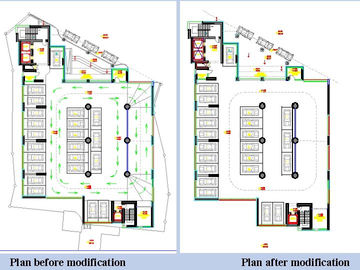 Plan before modification Plan after modification 