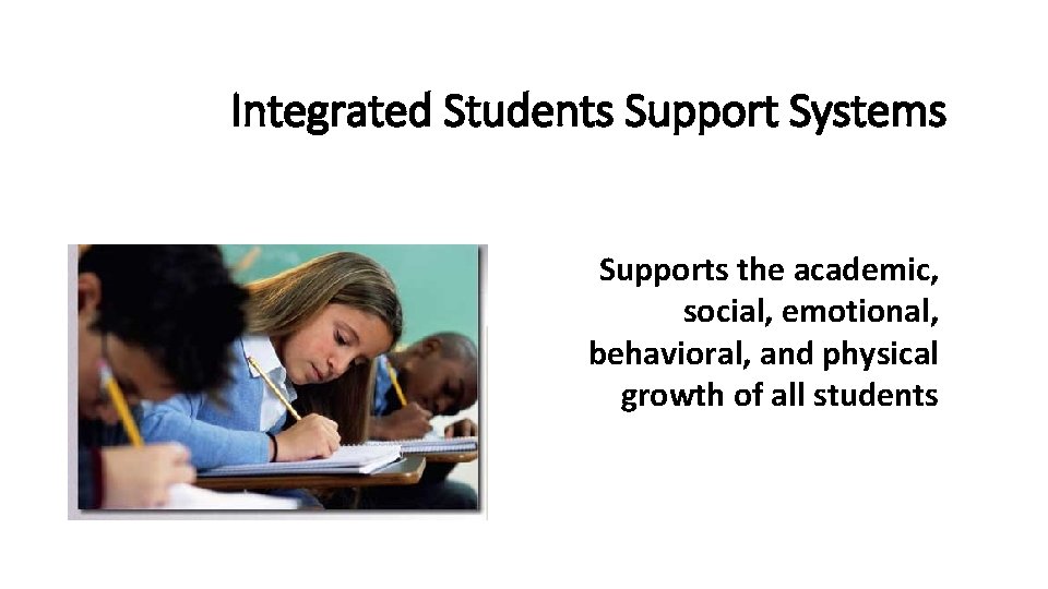 2016 AWSP/WASA Conference Integrated Students Support Systems Supports the academic, social, emotional, behavioral, and