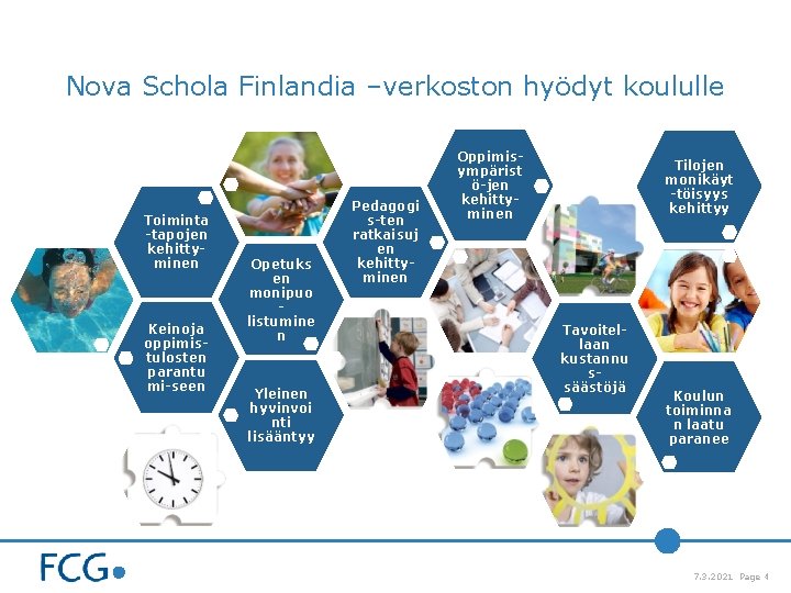 Nova Schola Finlandia –verkoston hyödyt koululle Toiminta -tapojen kehittyminen Keinoja oppimistulosten parantu mi-seen Opetuks Nova Schola Finlandia –verkoston hyödyt koululle Toiminta -tapojen kehittyminen Keinoja oppimistulosten parantu mi-seen Opetuks