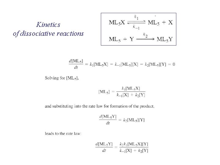 Kinetics of dissociative reactions 