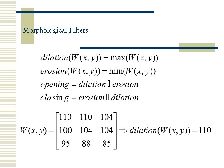 Morphological Filters 