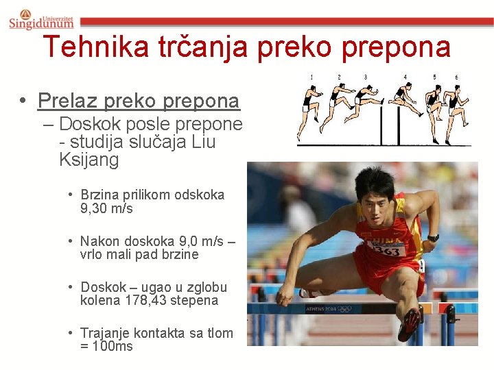 Tehnika trčanja preko prepona • Prelaz preko prepona – Doskok posle prepone - studija