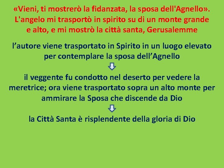  «Vieni, ti mostrerò la fidanzata, la sposa dell'Agnello» . L'angelo mi trasportò in