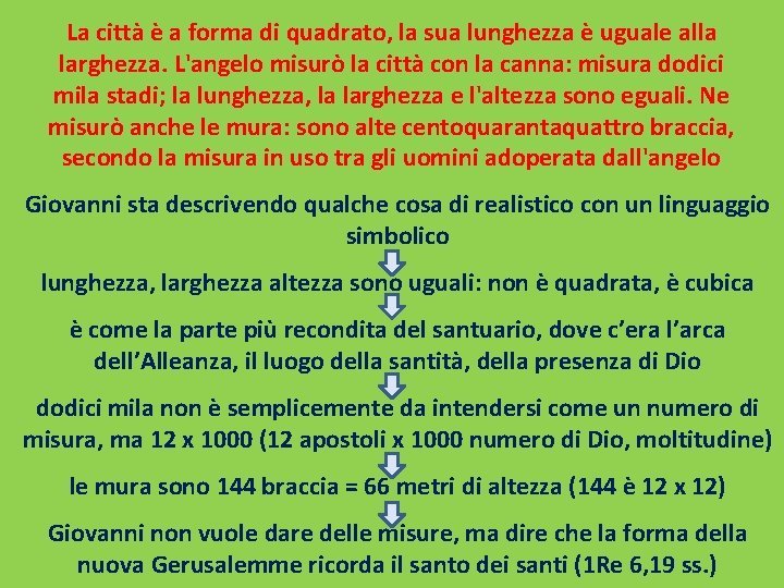 La città è a forma di quadrato, la sua lunghezza è uguale alla larghezza.