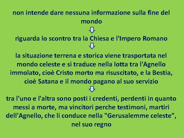 non intende dare nessuna informazione sulla fine del mondo riguarda lo scontro tra la
