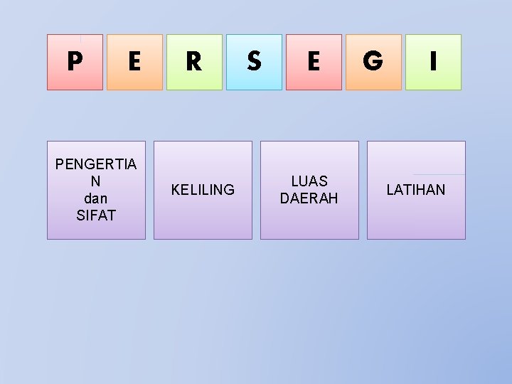 P E PENGERTIA N dan SIFAT R KELILING S E LUAS DAERAH G I