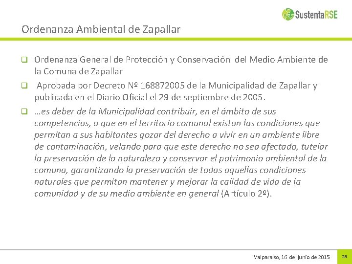 Ordenanza Ambiental de Zapallar Ordenanza General de Protección y Conservación del Medio Ambiente de