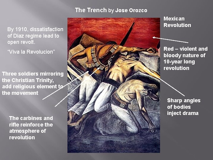 The Trench by Jose Orozco By 1910, dissatisfaction of Diaz regime lead to open