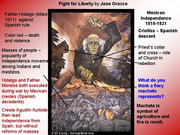 Fight for Liberty by Jose Orozco Father Hidalgo (killed 1811) against Spanish rule Color
