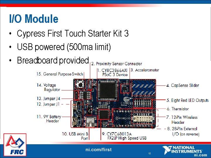 I/O Module • Cypress First Touch Starter Kit 3 • USB powered (500 ma I/O Module • Cypress First Touch Starter Kit 3 • USB powered (500 ma