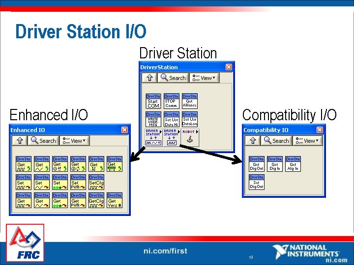 Driver Station I/O Driver Station Enhanced I/O Compatibility I/O 13 Driver Station I/O Driver Station Enhanced I/O Compatibility I/O 13