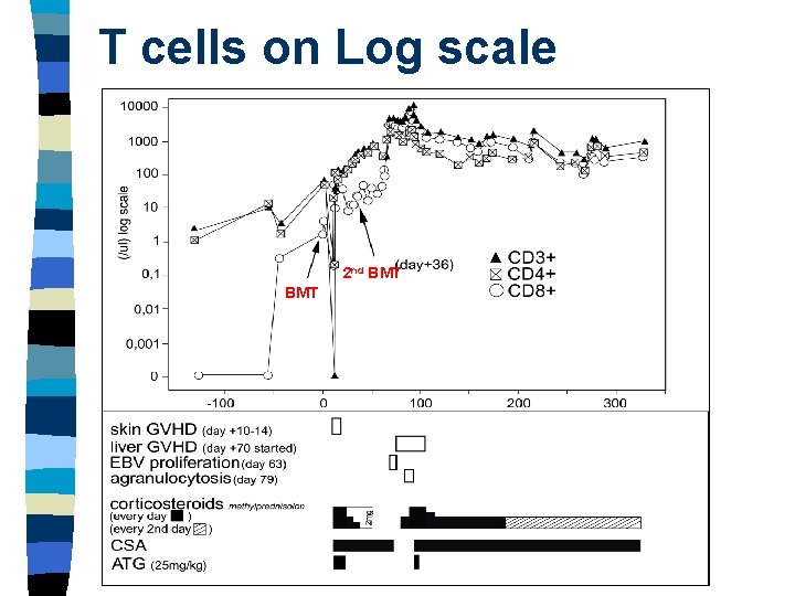 T cells on Log scale 2 nd BMT 