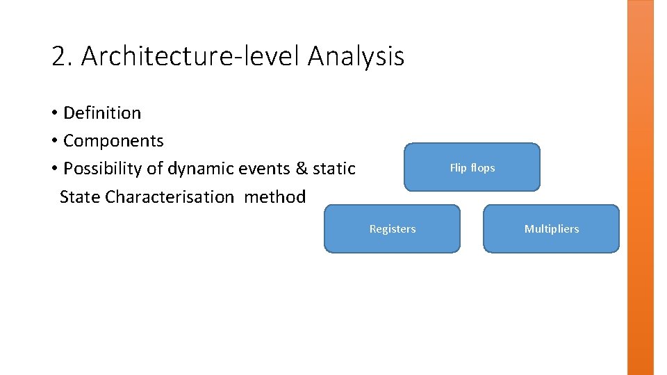 2. Architecture-level Analysis • Definition • Components • Possibility of dynamic events & static