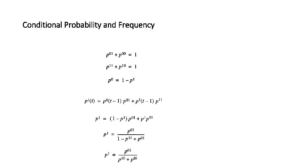 Conditional Probability and Frequency 