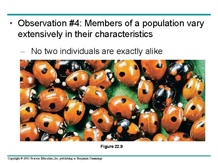  • Observation #4: Members of a population vary extensively in their characteristics –