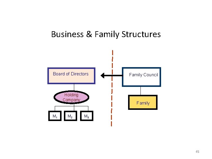 Business & Family Structures BUSINESS Board of Directors Holding Company M 1 M 2