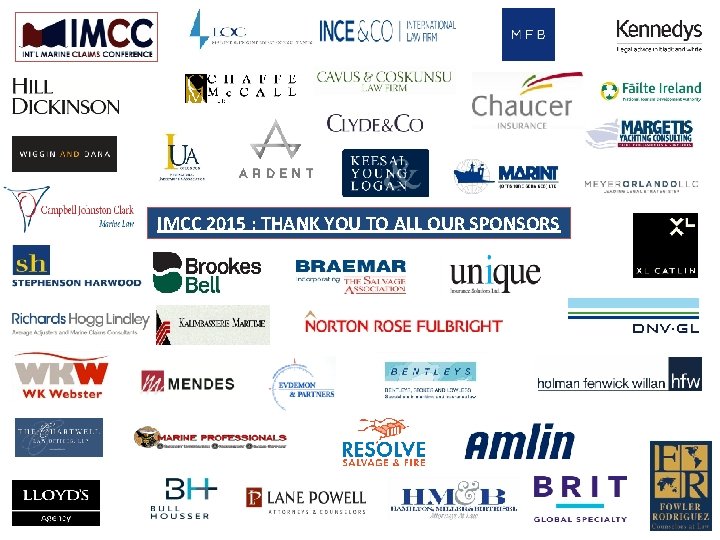 IMCC 2015 : THANK YOU TO ALL OUR SPONSORS 