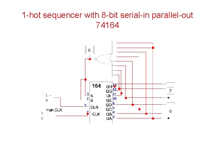 1 -hot sequencer with 8 -bit serial-in parallel-out 74164 