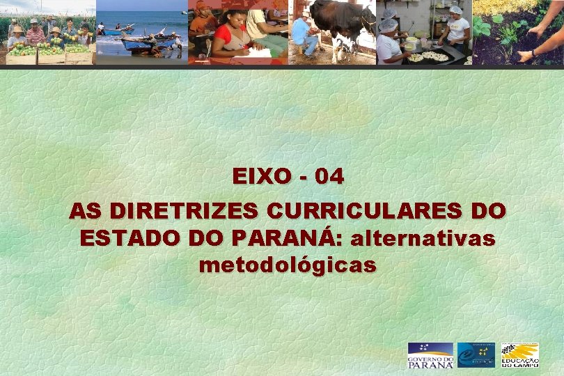 EIXO - 04 AS DIRETRIZES CURRICULARES DO ESTADO DO PARANÁ: alternativas metodológicas 