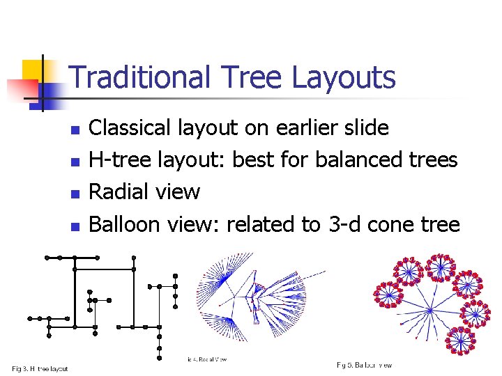 Traditional Tree Layouts n n Classical layout on earlier slide H-tree layout: best for