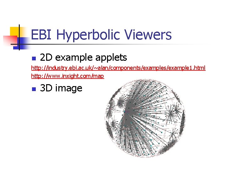 EBI Hyperbolic Viewers n 2 D example applets http: //industry. ebi. ac. uk/~alan/components/example 1.