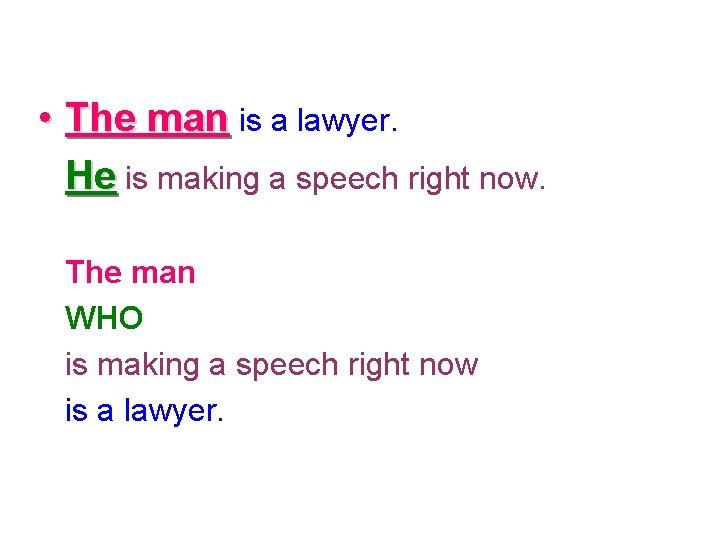  • The man is a lawyer. He is making a speech right now.