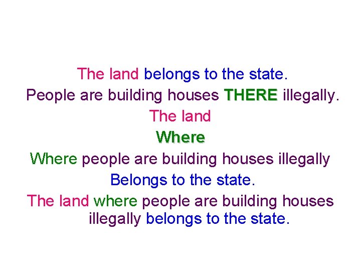 The land belongs to the state. People are building houses THERE illegally. The land