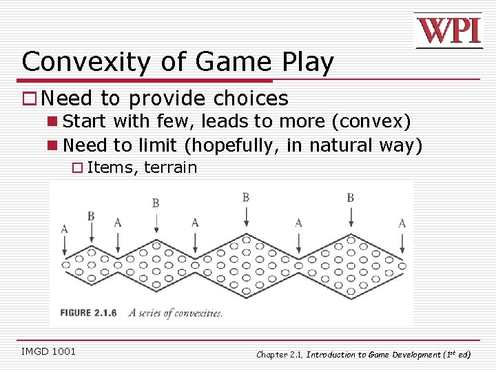 Convexity of Game Play o Need to provide choices n Start with few, leads