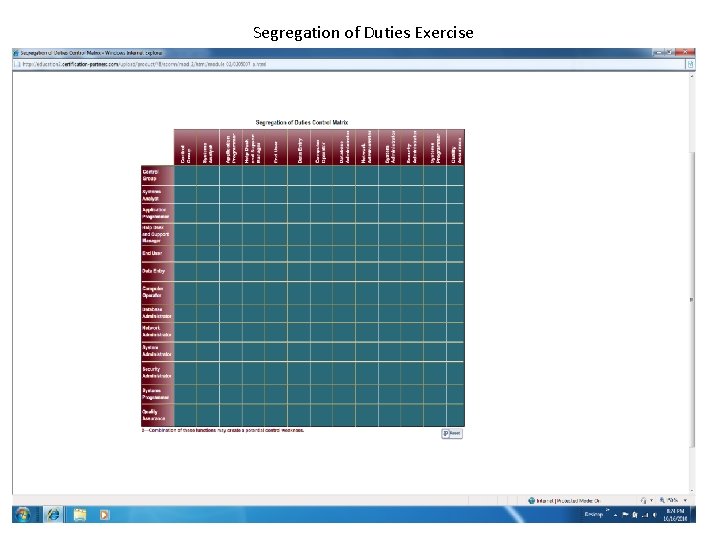 Segregation of Duties Exercise 