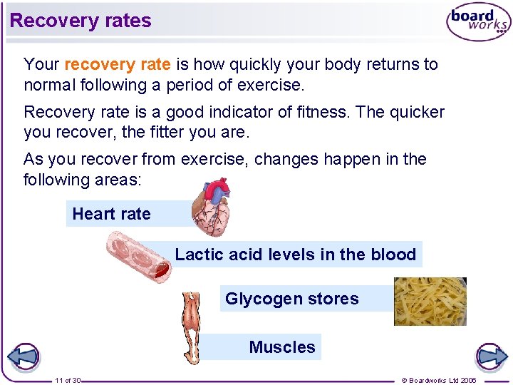 Recovery rates Your recovery rate is how quickly your body returns to normal following