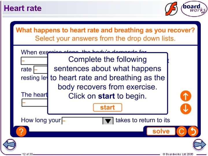 Heart rate 12 of 30 © Boardworks Ltd 2006 