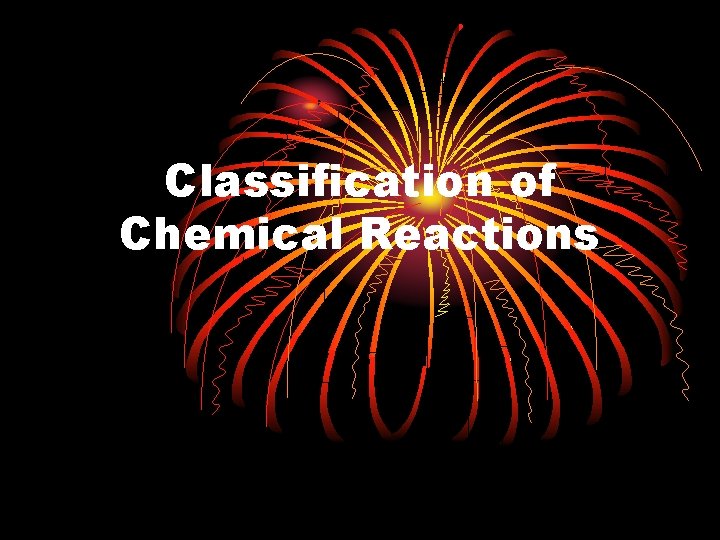 Classification of Chemical Reactions 