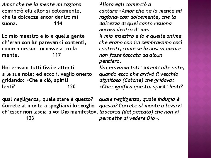 Amor che ne la mente mi ragiona cominciò elli allor sì dolcemente, che la