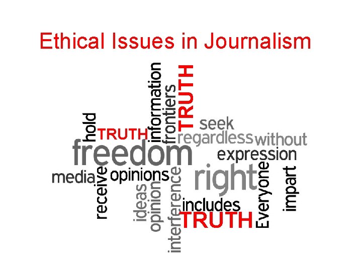 TRUTH Ethical Issues in Journalism TRUTH 