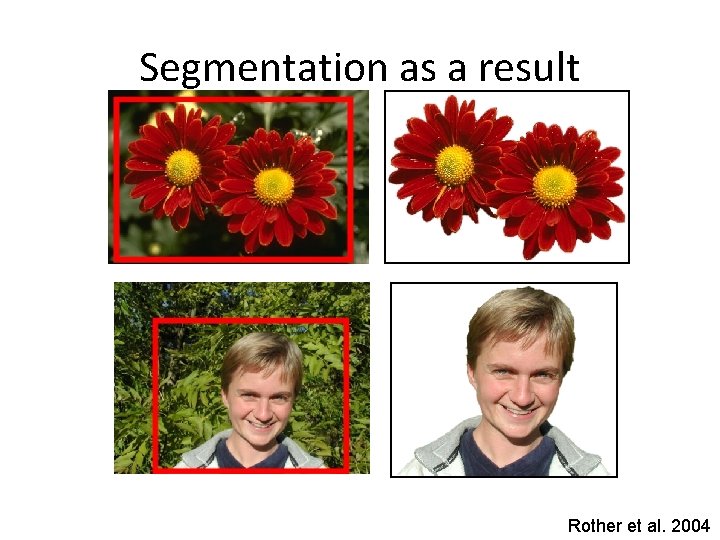 Segmentation as a result Rother et al. 2004 