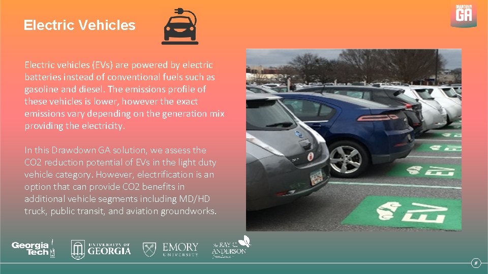 Electric Vehicles Electric vehicles (EVs) are powered by electric batteries instead of conventional fuels