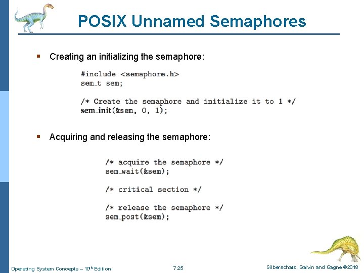 Chapter 7 Synchronization Examples Operating System Concepts 10
